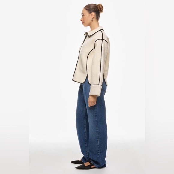 Modern Citizen Cream Teddy Jacket with Black Trim - Picture 4 of 12